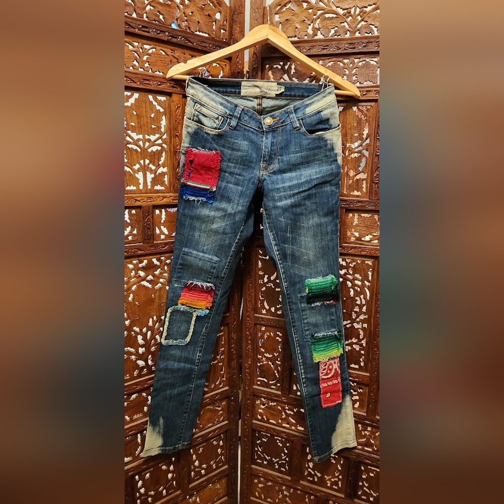 Free People Patchwork Jeans size 25